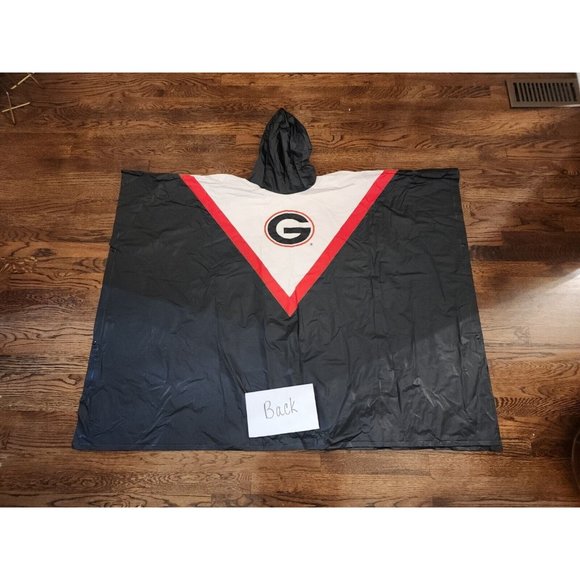 HTF Vintage University Georgia Bulldogs Poncho Heavyweight Adult Hooded Poncho - Picture 2 of 3